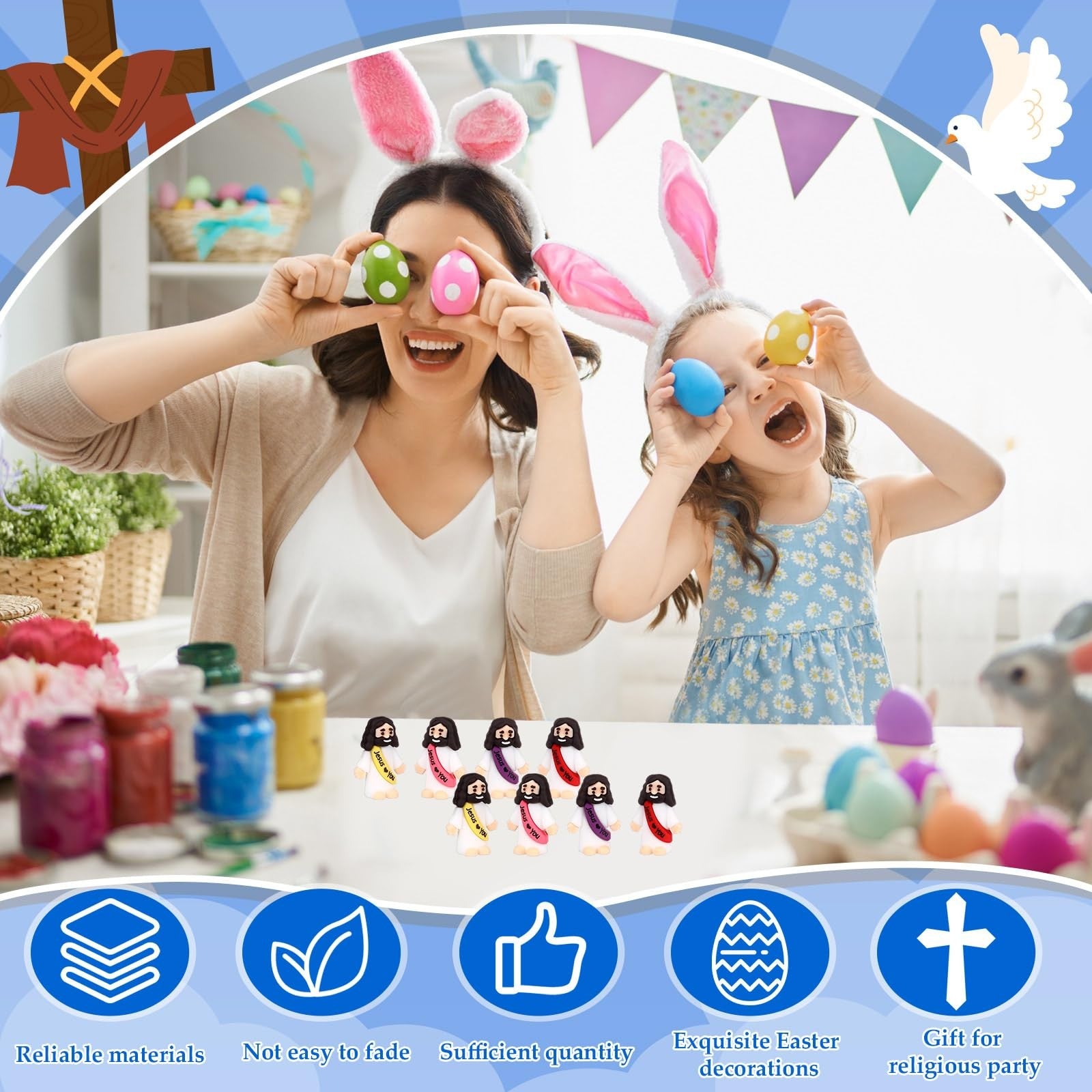 20-200PCS Little Jesus Figures Mini Jesus Figurines in Bulk Hide and Seek Religious Party Favor Sunday School Easter Egg Stuffer