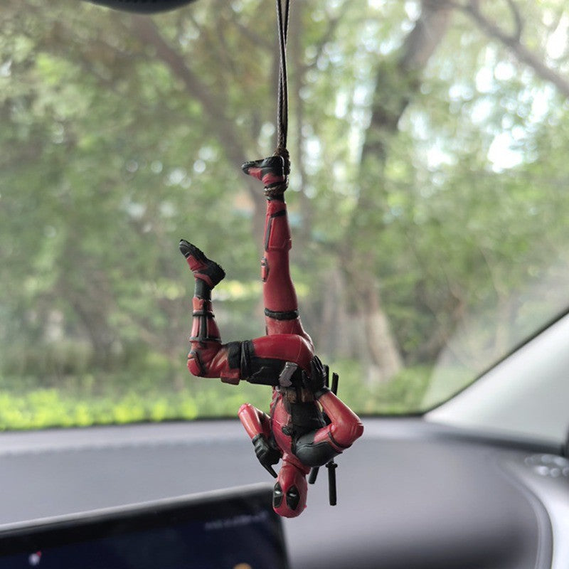 Pingente de espelho retrovisor Marvel Deadpool, pingente de carro Deadpool, mini figura de ação, presente de Natal