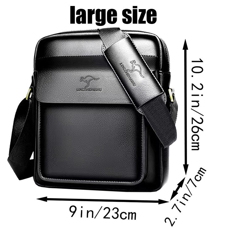 Men's shoulder bag, essential for business work, comes in large and small designs, simple crossbody bag