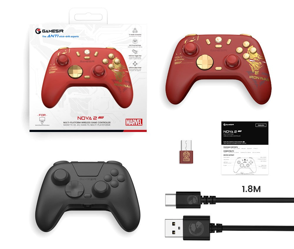 GameSir Nova 2 Lite Iron Man Edition PC Gamepad Wireless Controller for Windows iOS Android Mobile Steam Switch 2&1 Controle