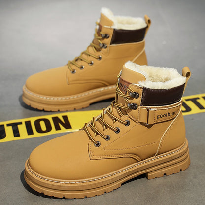 Botas masculinas de sarja cano alto, tênis esportivo casual, botas masculinas modernas e estilosas