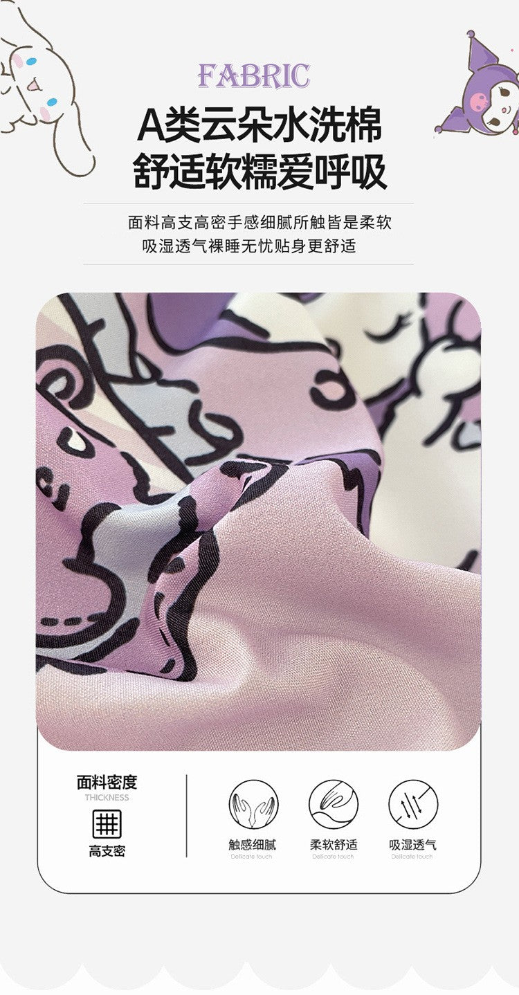 New Sanrio Hello Kitty Bedding Set Cotton Kuromi Melody Bedding Double Pillowcase Bed Linens Girl Dorm Bedclothes Home Textile