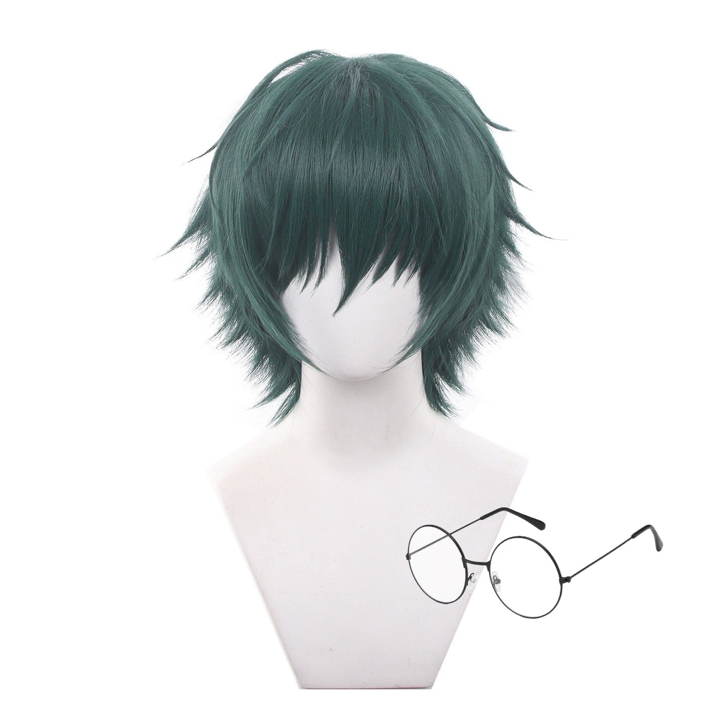 Anime Jujutsu Kaisen Maki Zenin Cosplay Wig Short Green Hair Glasses Shimetsu Kaiyuu Halloween Party