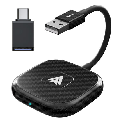 Carplay Wireless Adapter with Youtube/Netflix/Tiktok, Wireless Carplay USB Dongle for Factory Wired Carplay to Wireless