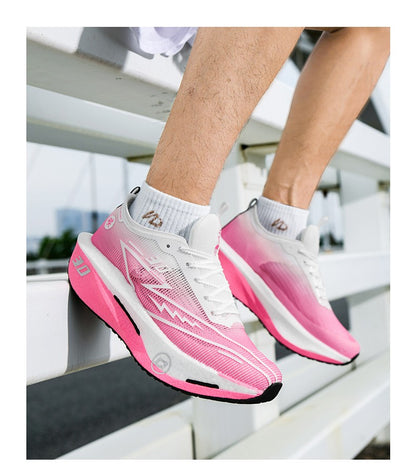 Tênis Masculino de Malha para Conforto 2025, Tênis de Corrida Masculino com Placa de Carbono 3.0, Amortecimento, Esportes, Treino, Corrida, Calçado Especializado para Corrida