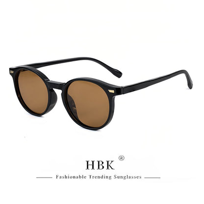 HBK Óculos De Sol Masculino Polarizado Redondo Armação TR90 Fashion Óculos De Sol Feminino Dirigir Esportes UV400 Lunette De Soleil Homme