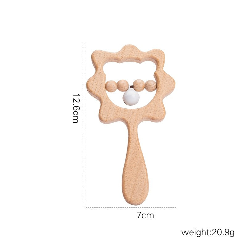 Baby Wooden Koala Hand Rattles Teether Toys Wooden Ring Montessori Toys Owl Shape Musical Rattle  for Baby Gifts Teething Toys