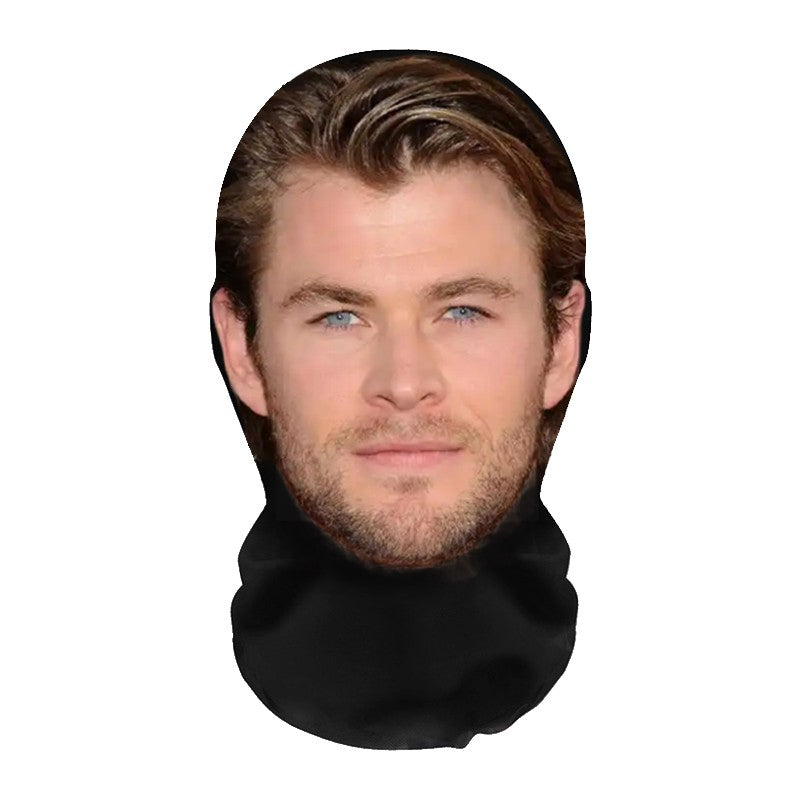 3D Funny Masks Seamless Mask Halloween Cosplay Mask Funny Face Printed Head Scarf Famous Person Ice Silk Sunscreen Head Mask