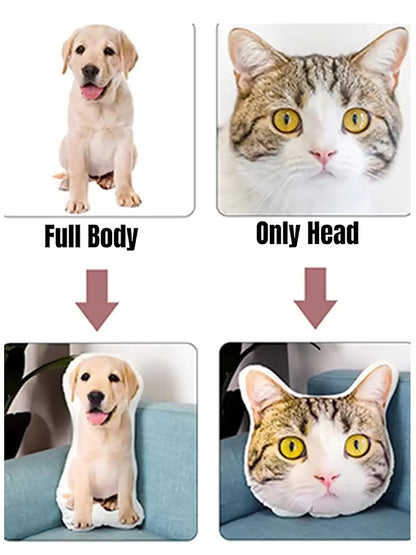 Travesseiro Personalizado Novo de Inverno com Foto Almofada de Cachorro e Gato 3D com Estampa de Desenho Animado de Animais para Sofá e Cama Decorações Presentes de Aniversário Exclusivos