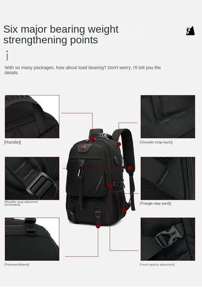 Mochila de Viagem 50L 60L 80L para Mulheres e Homens Mochila Masculina de Grande Capacidade para Viagem de Negócios Mochilas Impermeáveis ao Ar Livre Bolsa Feminina para Laptop