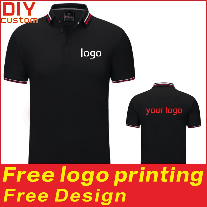 100% linen cotton polo shirt, T-shirt, breathable collar, short sleeved, custom printed logo, embroidered men's and women's work