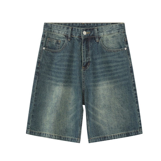 IEFB Summer Men's Casual Jeans Shorts Loose Mid High Waist Fashion Knee Lenght Denim Short Pants Vintage Male New Korean 9A8588
