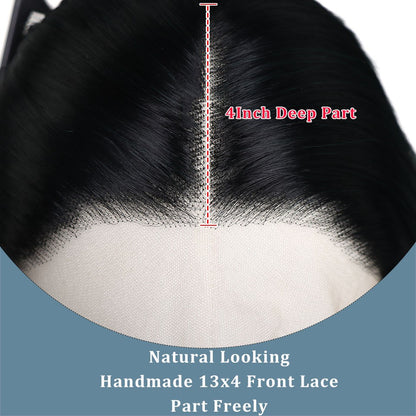 Ombre Verde Escuro Ondulado Perucas Sintéticas Raízes Escuras Cosplay Peruca Verde Renda Frente 13x4 Para Mulheres Pré-Arrancada Linha do Cabelo Natural