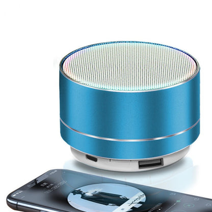 Mini Caixa de Som Portátil Bluetooth Sem Fio de Metal com Luz LED, Subwoofer, Suporte para Cartão TF e Carregamento USB para PC e Laptop