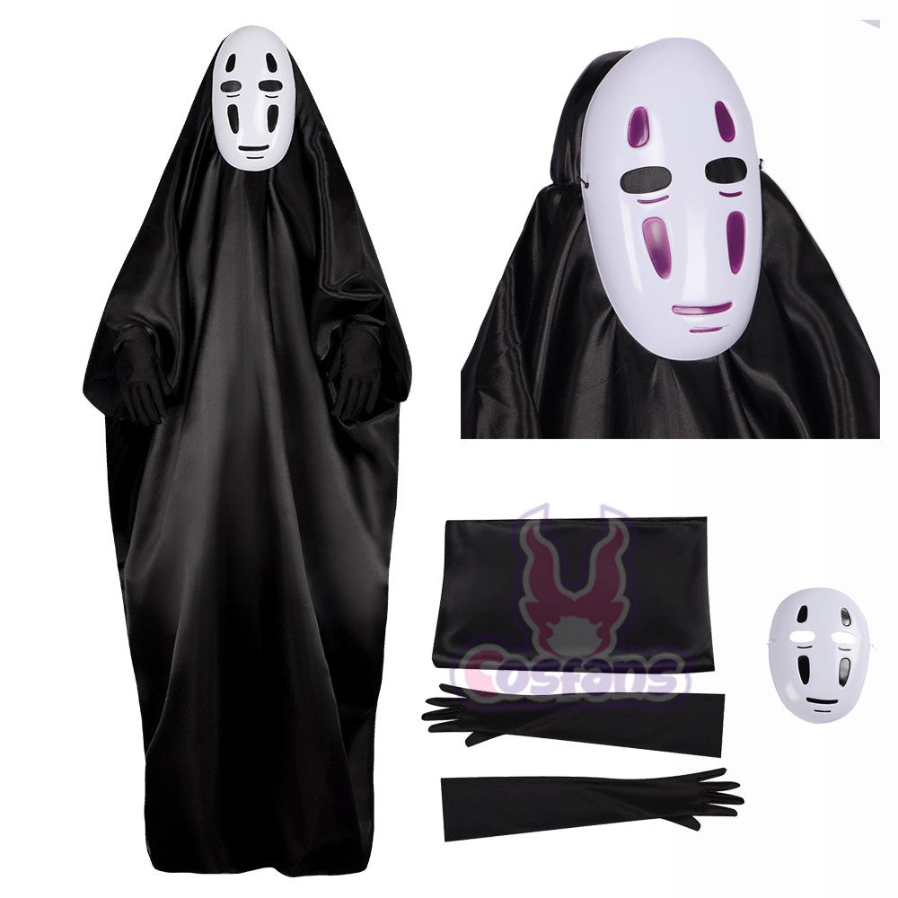 Japanese No Face Man Cosplay Costume Unisex Halloween Anime Carnival Party Adult Clothing Including Ghost Mask Gloves Comic Con