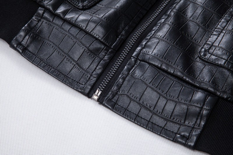 New Fashion Men's Spring Autumn Lapel Casual Pu Leather Loose Motorcycle Jacket