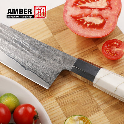 Cutting Tool Chef Santoku Utility Knife white mesh resin HD 67-Layer Damascus Steel Japanese Kiritsuke knife set for kitchen ues