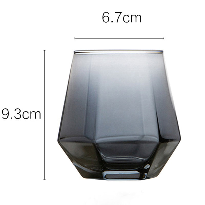 Taças de Vinho Multicores 320ml Taça de Vidro em Formato de Diamante Hexagonal Taça de Uísque para Festa Taça de Vinho Personalizada Taça de Hóquei no Gelo
