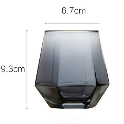 Taças de Vinho Multicores 320ml Taça de Vidro em Formato de Diamante Hexagonal Taça de Uísque para Festa Taça de Vinho Personalizada Taça de Hóquei no Gelo