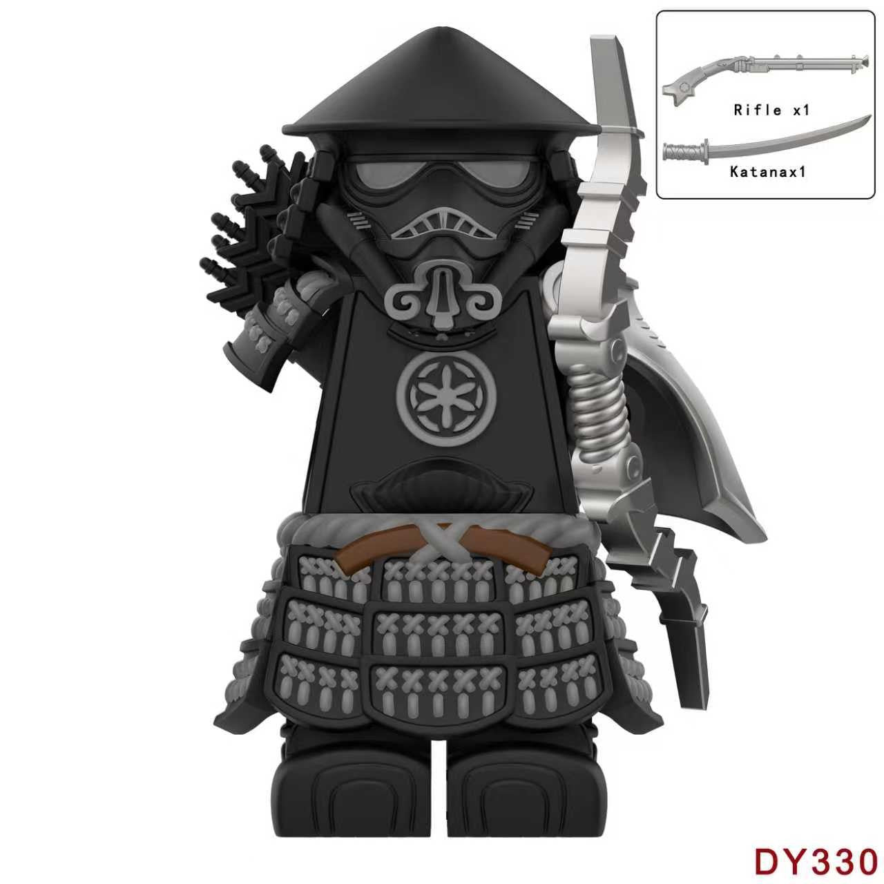 Armadura de Storm Samurai Trooper Soldado Branco Articulado DY325 com Armas (Pistola e Katana) - DY Minifigs