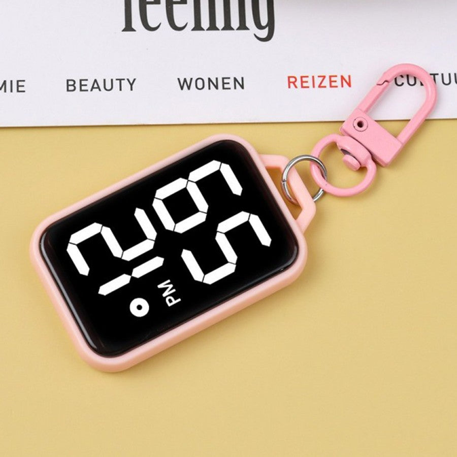 1/4/5 pcs Electronic Pocket Watch LED Keychain Nurse Pocket Watch Digital Watch for Student Backpacks Keys Pendant Timepiece
