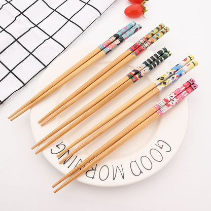 5 Pares de Hashis de Bambu Japoneses para Sushi Antiderrapante Utensílios de Mesa Reutilizáveis para Hot Pot Hashis Chineses Ferramentas de Cozinha