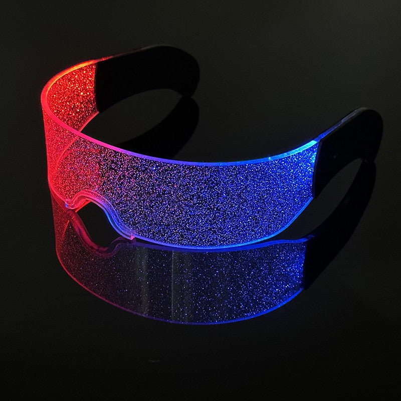 Led Luminous Glasses Bar Masquerade Concert Rave Goggles Rainbow Space Robot Futuristic Led DJ LIGHT Glasses Star Y2k Glasses