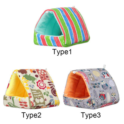 Inverno Bonito Desenho Animado Coelho Esquilo Mini Gaiola Ninho de Porquinho-da-Índia Pequenos Animais Ratos de Estimação Cama Casa de Hamster Quente Macia