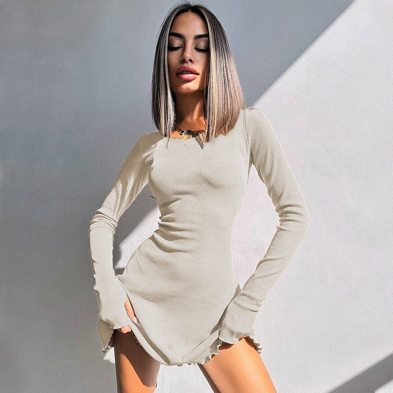 Dulzura Women 2024 Spring Autumn Fashion Long Sleeve Knitted Streetwear Bodycon