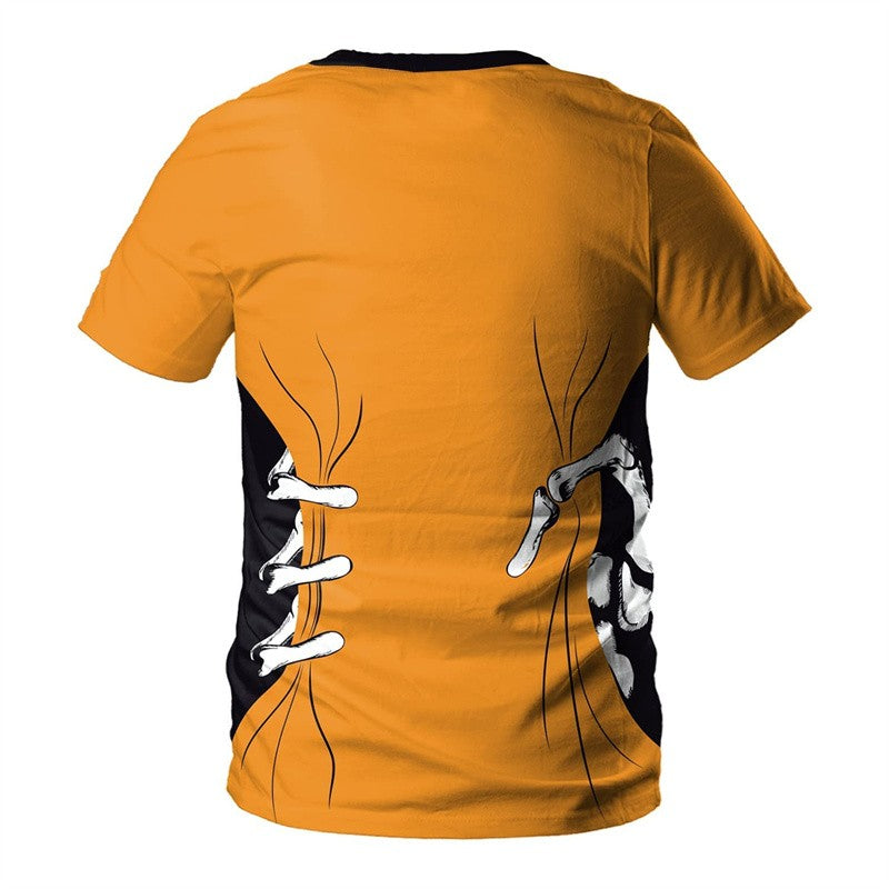 Halloween Skeleton T Shirt For Men Funny 3D Printed Tuxedo T-Shirt Cosplay Costume Suit Tie Tee Shirt Tops Kids Short Sleeves