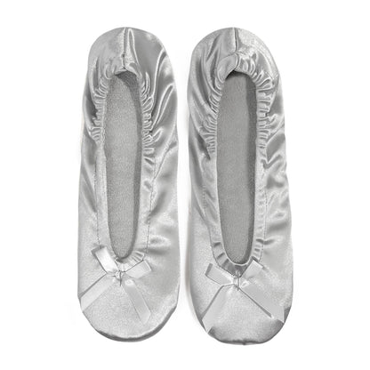 Women's Elegant Ballerina Flats, Lightweight Cozy Indoor Home House Ballet Flats, With Soft Foam Shoe-Insole & Bowknot Decor