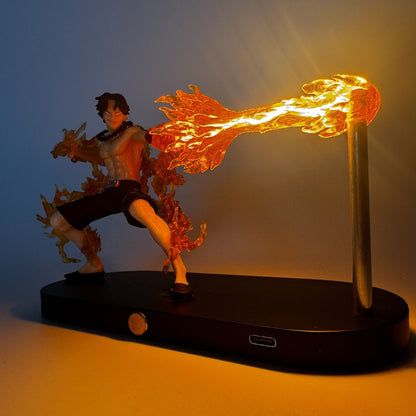 Ace of Spades Anime Night Light One Piece Luffy Figure Decoração de Presente para Quarto de Meninos Iluminação Ambiente de Estudo