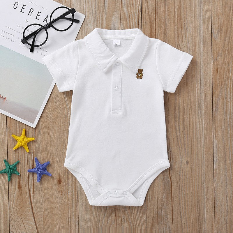 Newborn Baby Boy Romper 0-12 Months 2023 Summer Solid 5 Colours Polo Babe Girl Clothes Jumpsuit