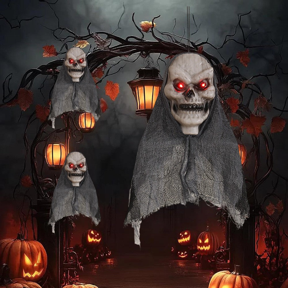 1/2Pcs Halloween Horror Skeleton Ghost Decoration Party Hanging Skull Skeleton Ornament Props Haunted Halloween Outdoor Decor