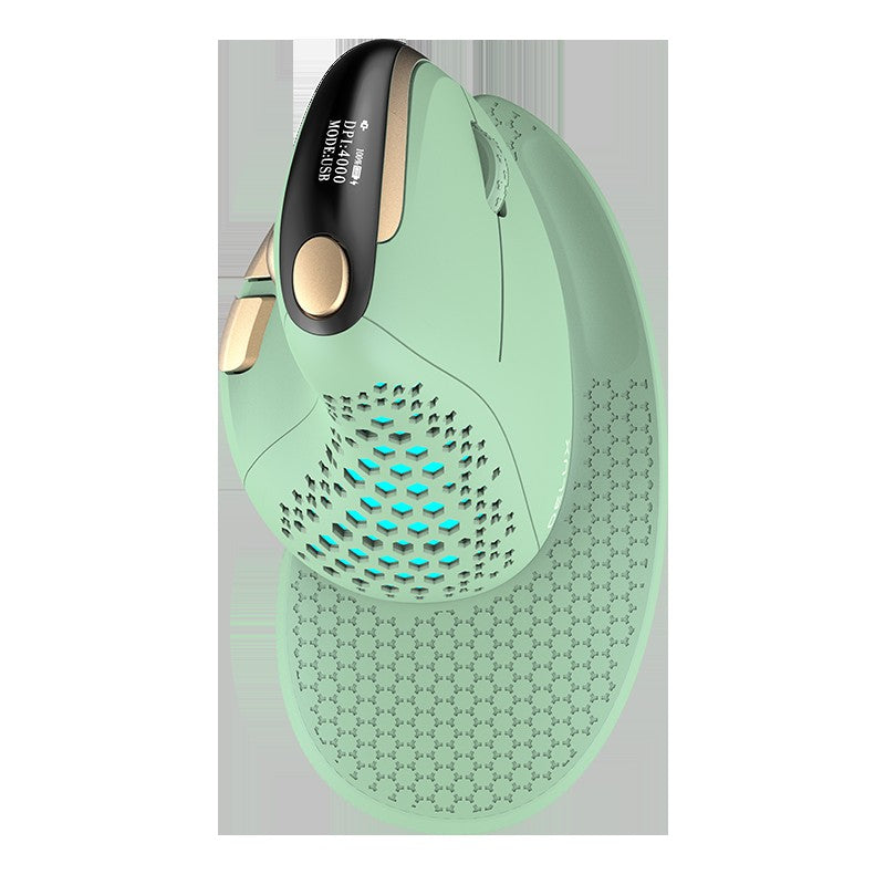Delux M618XSD Seeker Ergonomic Vertical Mouse with OLED Screen 4000DPI Rechargeable 1000mA Removable Back Cover For Computer