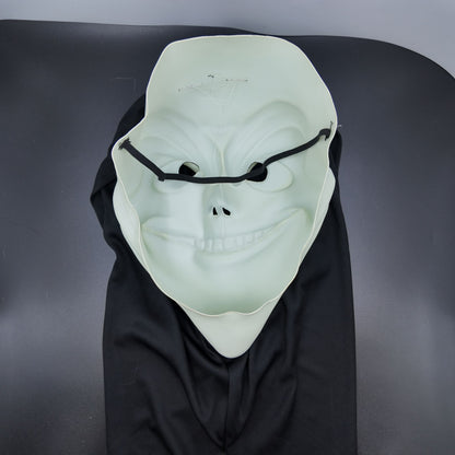 Ghost Face Mask with Hood Halloween Costume Scary Movie Funny Killer Cosplay Prop for Adults Horror Party