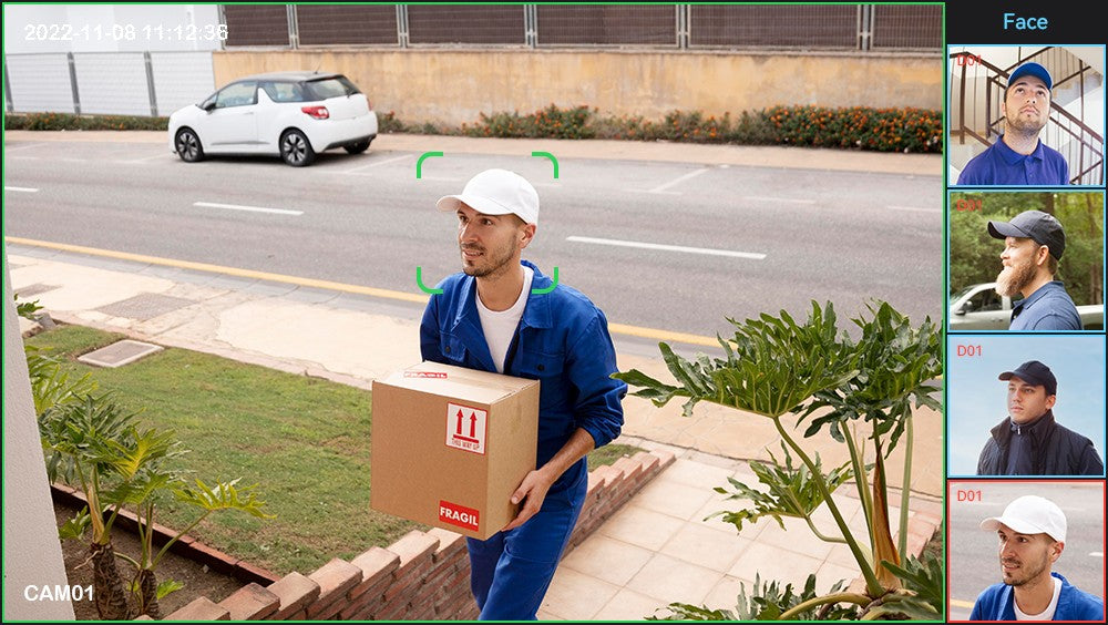 H.View 8Mp Poe Ip Camera Ai Face Detection 4K Cctv Security Camera Outdoor Dome Audio Video Surveillance Recorder xmeye app nvr