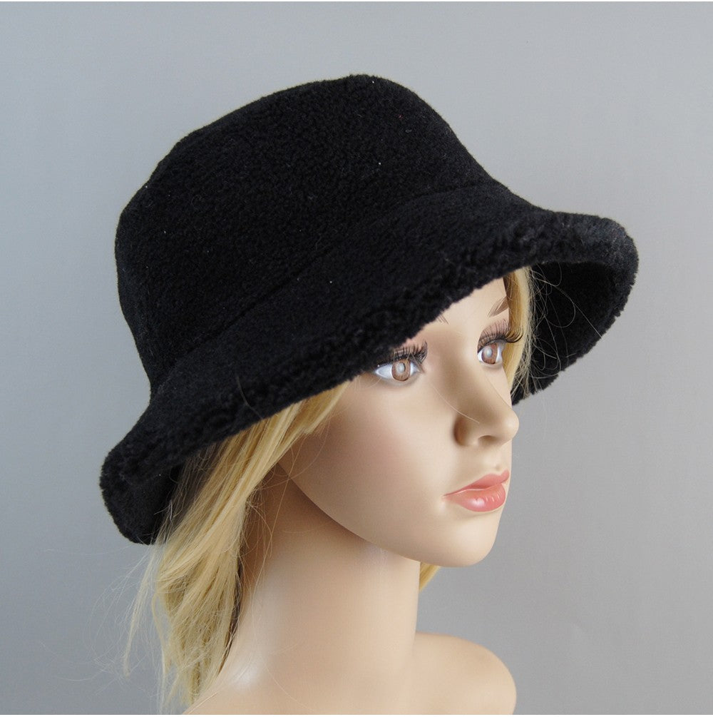Chapéu de Pele de Carneiro Shearling Partículas Chapéus Femininos Inverno Quente Clássico Luxuoso Bonés de Alta Qualidade Chapéu Feminino Moda Novo Design Chapéu de Balde