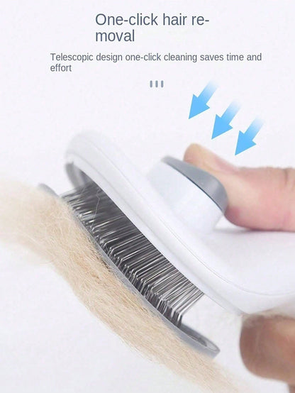 1 Escova para Cães, Escova para Gatos, Pente Pulga, Escova de Limpeza Automática, Escova de Pelo para Animais de Estimação, Escova de Massagem para Animais de Estimação, Escova para Remover Pelos Soltos
