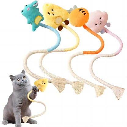 Arranhador de Gato de Corda Brinquedo de Corda de Algodão Resistente à Mordida para Mastigar Protetor de Móveis com Garra de Pata Brinquedo de Arranhar Gato Quebra-Cabeça de Formato Fofo