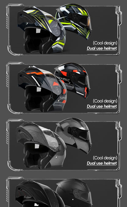 AD Capacete integral descoberto para homens, outono e inverno, quente, para motociclismo, indispensável