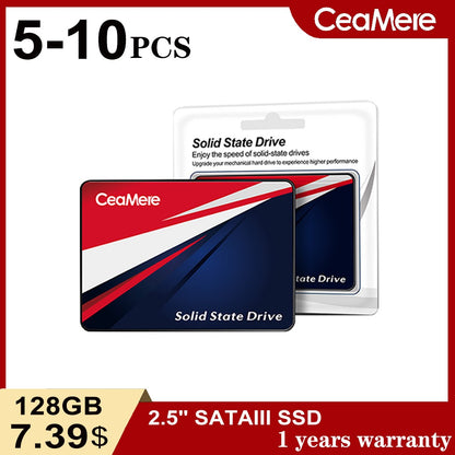 CeaMere SSD 5Pcs-10Pcs 120GB 240GB 480GB Disco rígido 2.5 "SATA 512GB 960GB 1TB Hdd Unidade de Estado Sólido Interna para Laptop PC