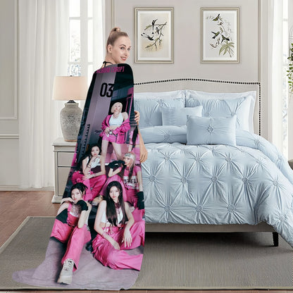 Kpop Girl B-Babymonster Drip Blanket Soft Plush Nap Sofa rug for Living Room Warm Office Bedroom Birthday Home Travel Kid Gifts