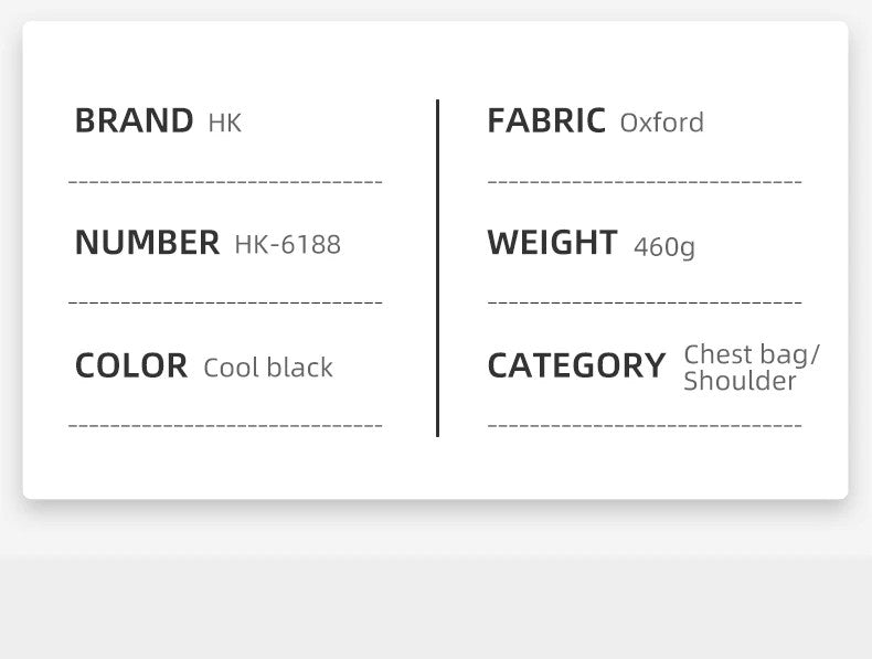HK Waterproof Men's Shoulder Bag Lightweight Crossbody Bag Oxford Casual Satchel with USB Port Commute Business Chest Bag Male