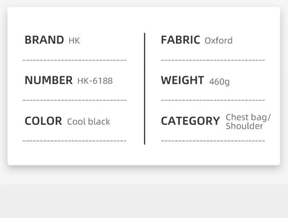 HK Waterproof Men's Shoulder Bag Lightweight Crossbody Bag Oxford Casual Satchel with USB Port Commute Business Chest Bag Male