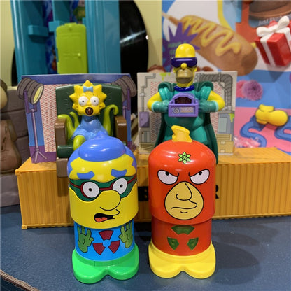 Desenho animado Os Simpsons Homer J Marge Bart Lisa Maggie Krusty o Palhaço Boneco de Ação Decoração de Mesa Brinquedo Colecionável Presente Infantil