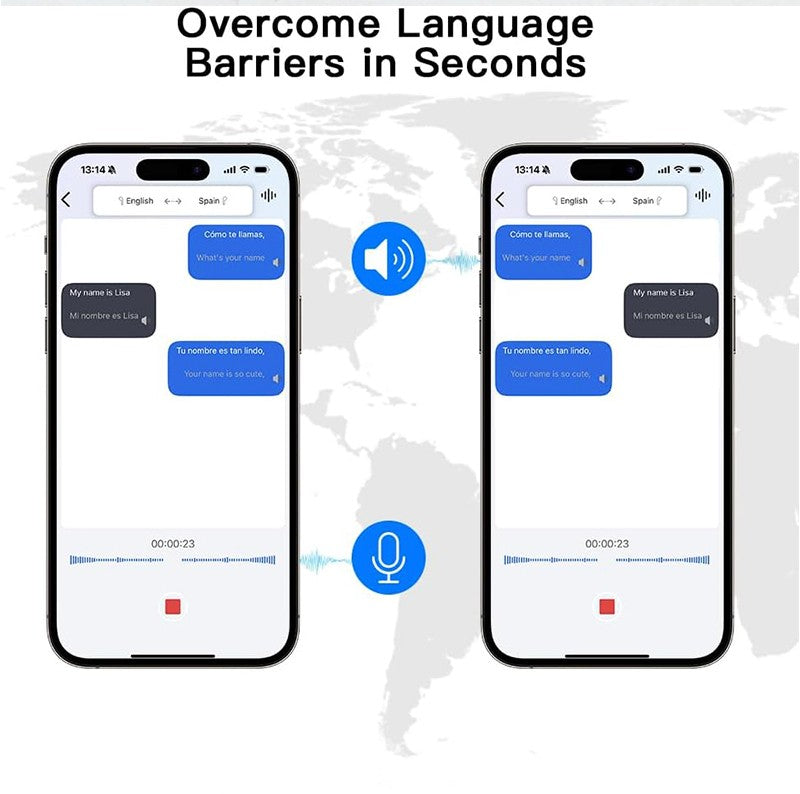 Fones de Ouvido UYUXIO com Tradução de Idiomas por IA, Tela Sensível ao Toque LCD em Tempo Real, Fones Sem Fio de Condução Óssea com 144 Idiomas para Negócios