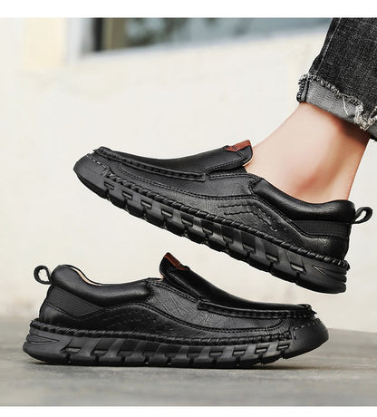 Men Handmade Genuine Leather Loafers Casual Comfortable High Quality Retro Business Shoes Spring and Autumn Men's Dress Shoes