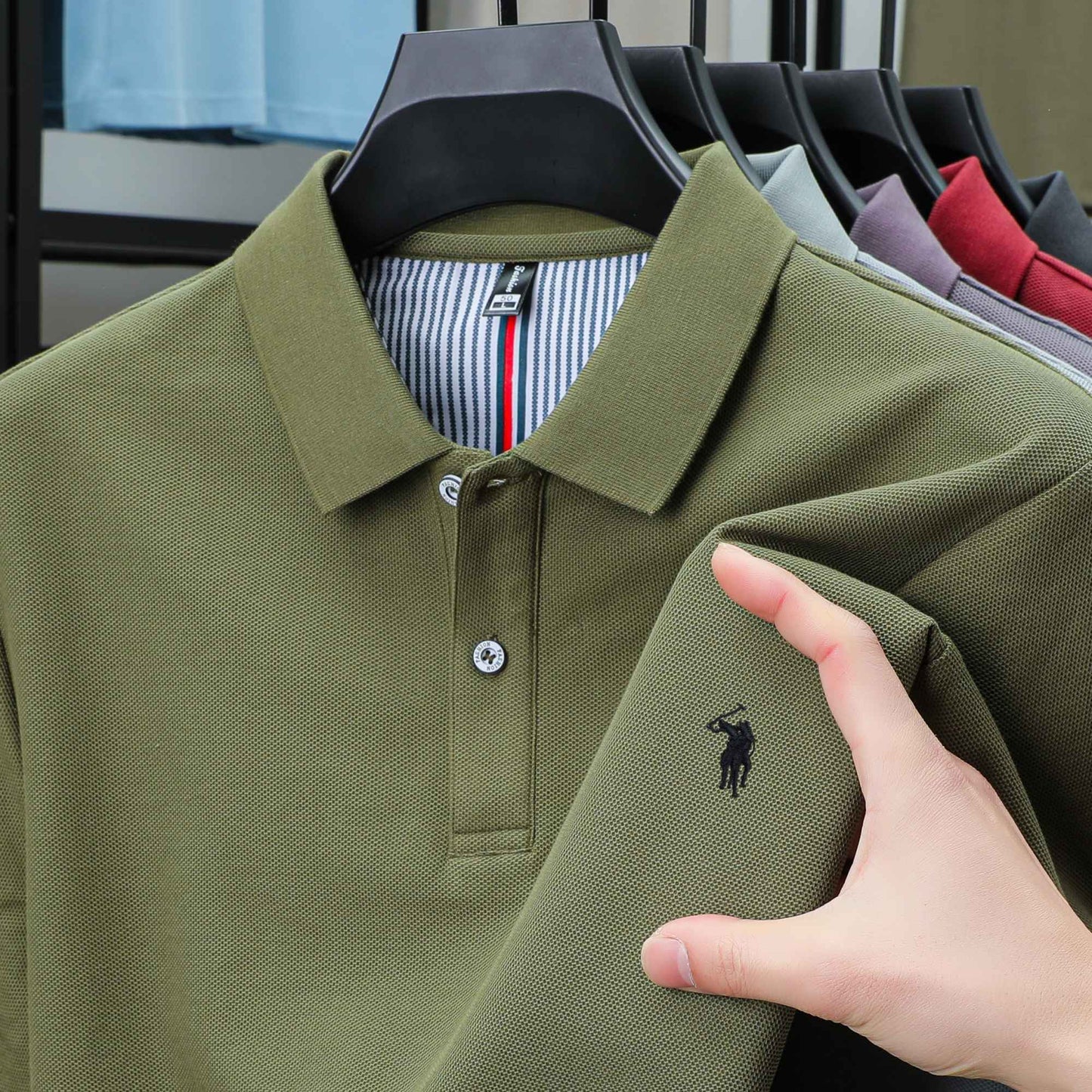 100% pure cotton summer new fashionable men's shortsleeved luxury customized business polo shirt exquisite embroidery Tshirt top