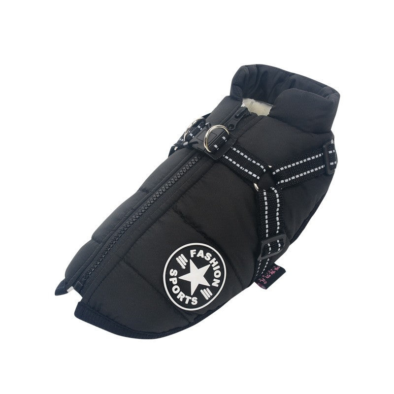 Jaqueta de Inverno Quente para Cães Grandes com Peitoral Impermeável, Casaco para Cães Grandes, Labrador, Chihuahua, Bulldog Francês, Roupas para Cães ao Ar Livre